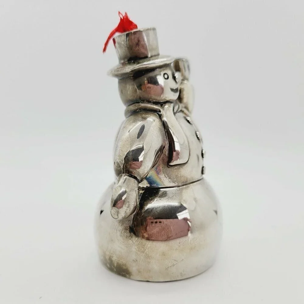 Vtg Godinger Silver Plated Snowman Bell (Ornament) 1999 Collectables Christmas